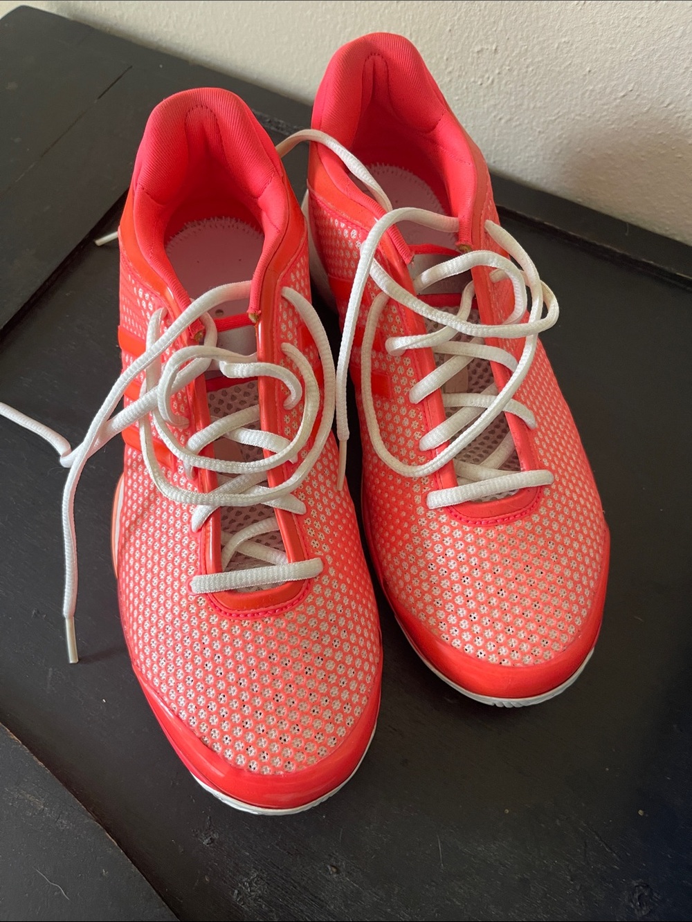 adidas Coral Pink Athletic Shoes with White Laces